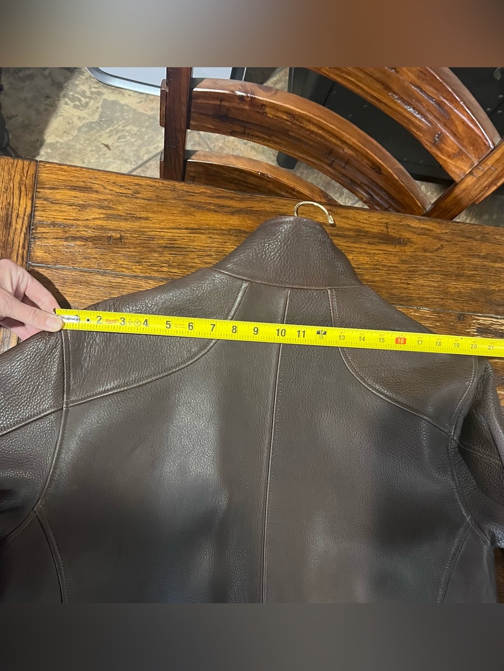 Orvis Dark Brown Bison Leather Jacket - Picture 14 of 14